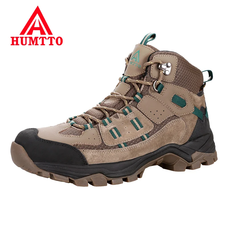 HUMTTO – chaussures de randonnée professionnelles en cuir véritable pour hommes, baskets de montagne imperméables, de Camping, grande taille