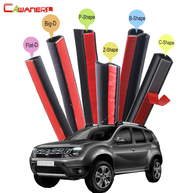 Cawanerl Car Sealing Strip Kit Rubber Weatherstrip Seal Edge Trim Noise Control Self-Adhesive For Dacia Duster Lodgy Sandero