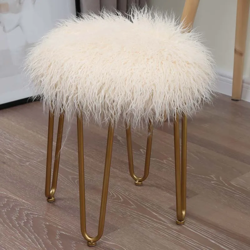 Long Fur Cushion for Chair, Soft and Comfortable Seat Cushion, Round Floor Mat, Home and Office