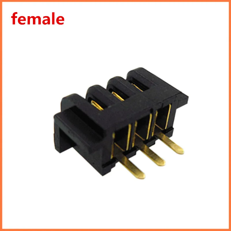 3Pin laptop battery connector pitch 2.5mm female and The male connector 180 degree bend foot good quatity