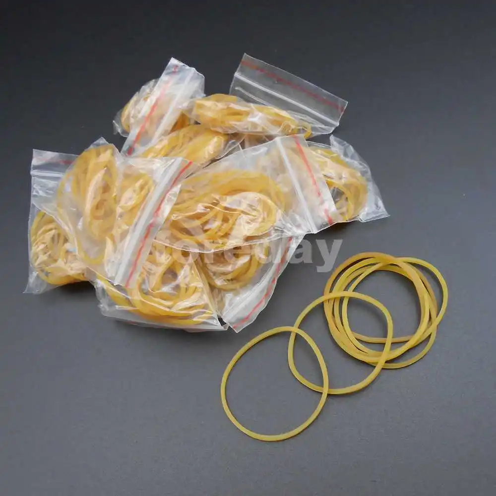 50PCS X Silicone Rubber Band Drive belt Pulley Model Motor DIY Toys 1.5MM X 19MM 28MM 40MM 55MM Yellow DIY 50PCS/LOT *FD031-034