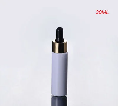 

100pcs 30ml white dropper bottle with gold collar and black Bulb , 1oz plastic serum bottle, 30 ml plastic essential oil bottle