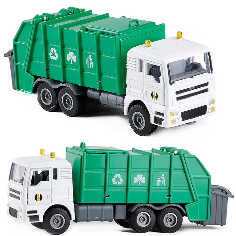 

Simulated alloy garbage truck,1:50 large cleaning car toy model,children's educational educational engineering toy car,free s
