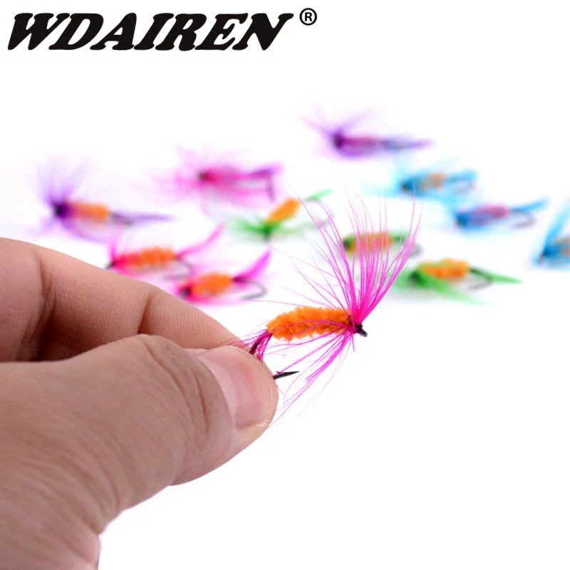 12pcs/Set Fishing Lure Butter Fly Insects Different Style Salmon Flies Trout Single Dry Fly Fishing Lures Fishing Tackle