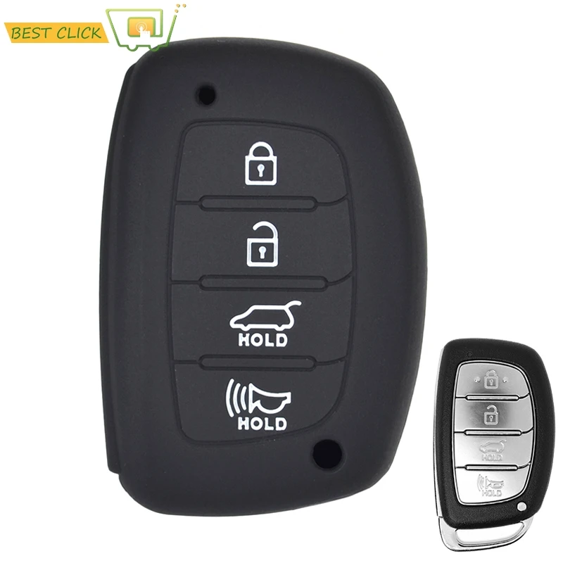 Silicone Key Case Cover For Hyundai Elantra Sonata Tucson i40 2014 2015 2016 2017 2018 Keyless Fob Shell Skin Holder Protector