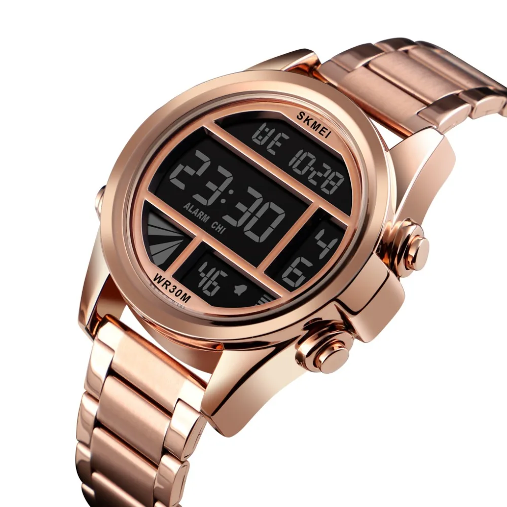 SKMEI Sport Men Watches Luxury Gold Digital Wristwatch Waterproof Chronograph Luminous Display Fashion Casual Electronic Watch