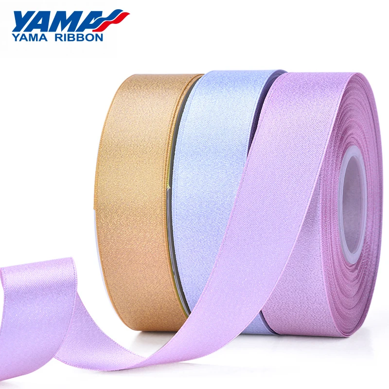 YAMA-Silver Purl Satin Ribbon, Handmade Rose Flowers, Party Decoration, 22, 38mm, 3/4 \