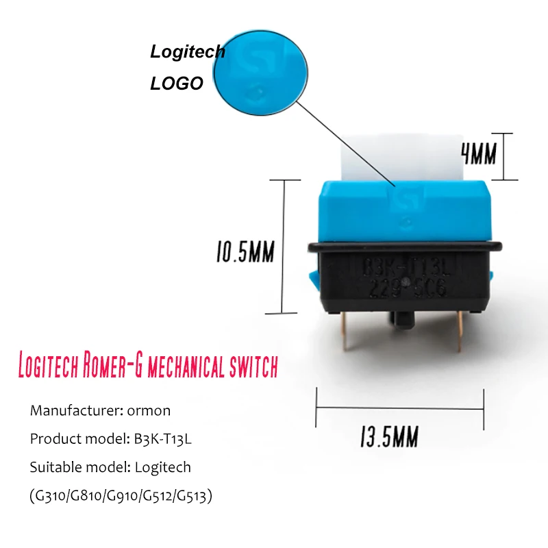 Original Romer-G Switch ormon Axis for Logitech G910 G810 G310 G413 G613 Pro Cherry Graming Mechanical Keyboard Switch