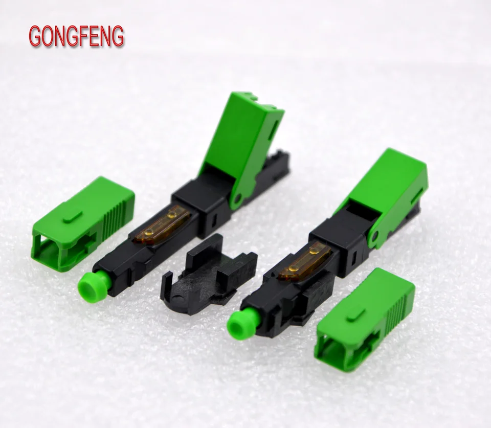 

GONGFENG 50PCS NEW Field Assembl Optic Fiber Quick Connector FTTH SC Single Mode 250P UPC/APC Fast Connector Special Wholesale