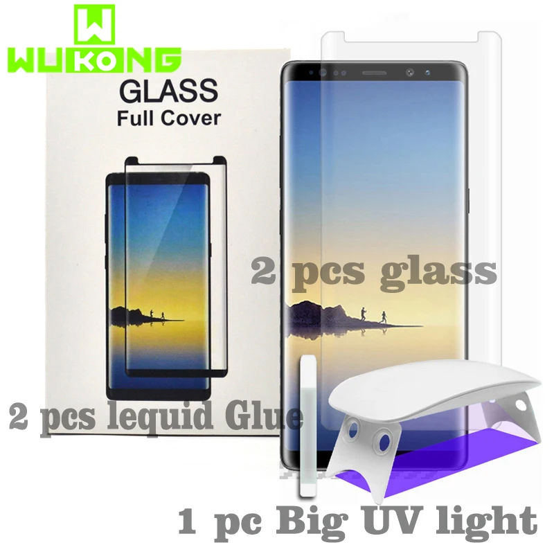 

2pcs Screen Protector Liquid Full Glue For Samsung Note9 S9 Plus S8 S10e Tempered Glass for Huawei P30 Pro Mate 20 Pro 1+7 Pro