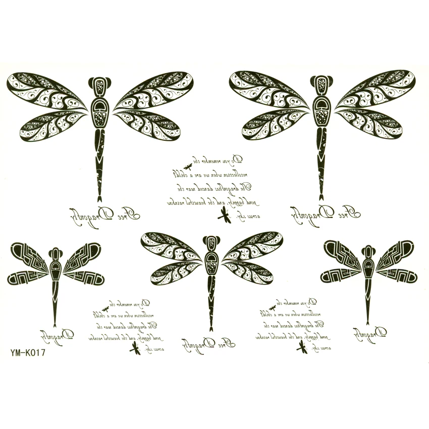 Dragonfly temporary tattoo tatuagem pesca tatoo tijdelijke tattoo airbrush kit for painting temporaire tatouage women tatoos