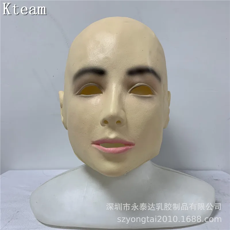 Realistic Silicone Female Mask For Halloween Human Female Masquerade Latex Party Mask Sexy Girl Crossdress Costume Cosplay Mask