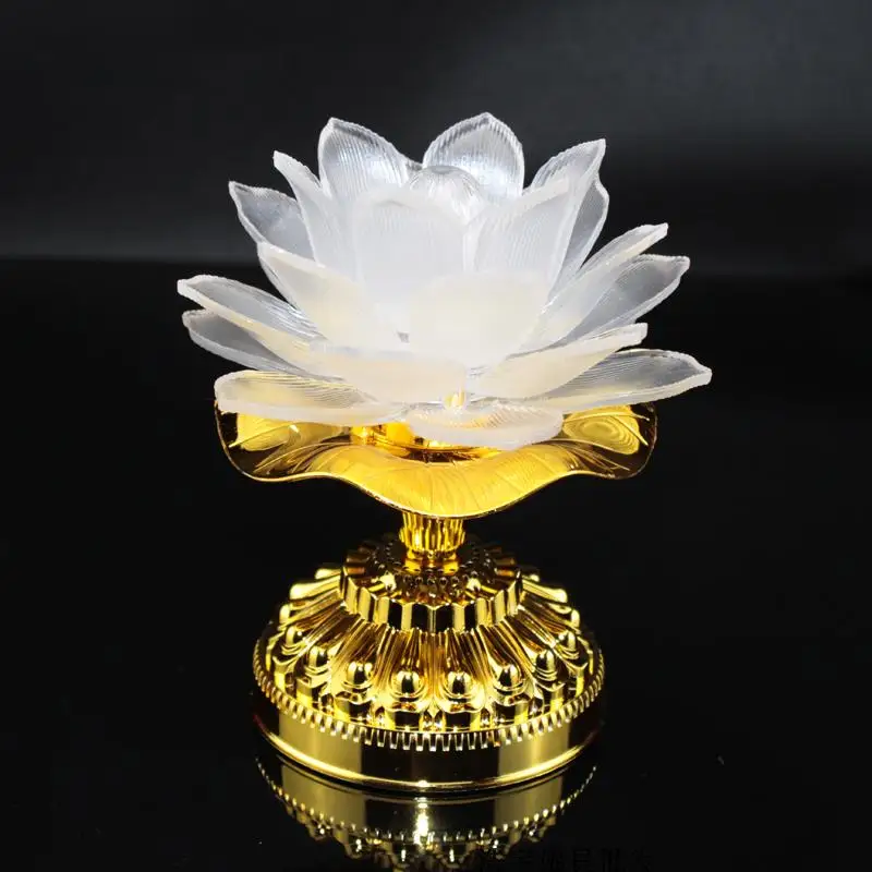 High quality Led colorful lotus lamp for the light electric candle Temple Buddha Machine with source and thirteen Buddha music