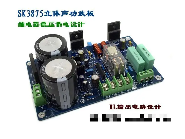 AC18-24V 50W SONY SK3875 mono high power audio amplifier chip original OMRON relay circuit board 130 * 76mm