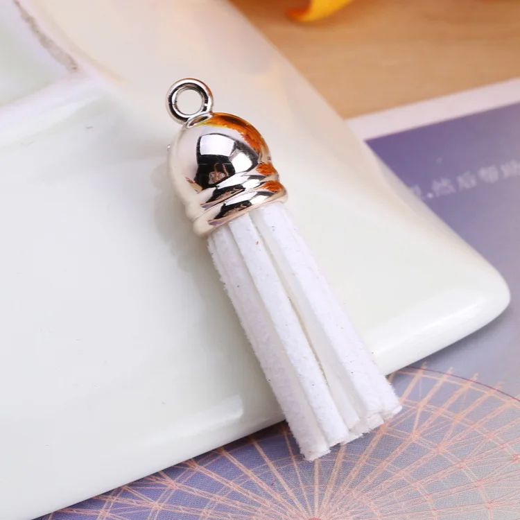 20Pcs/lot Suede Tassel Fringe DIY Clothing Package Key Chain Bag Findings Pendants Crafts Handmade Jewelry Making Accessories