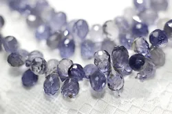 one PIECE loose beads IOLITE drop faceted 7-8mm for DIY jewelry making FPPJ wholesale beads nature gem stone
