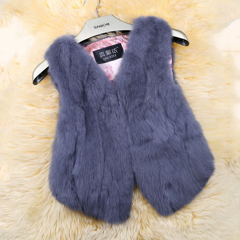 Imagem -02 - Real Genuíno Colete de Pele de Coelho para as Mulheres 100 Real Rabbit Fur Gilet Cabolsa Curto sem Mangas para Senhora Venda Quente na Moda 2024