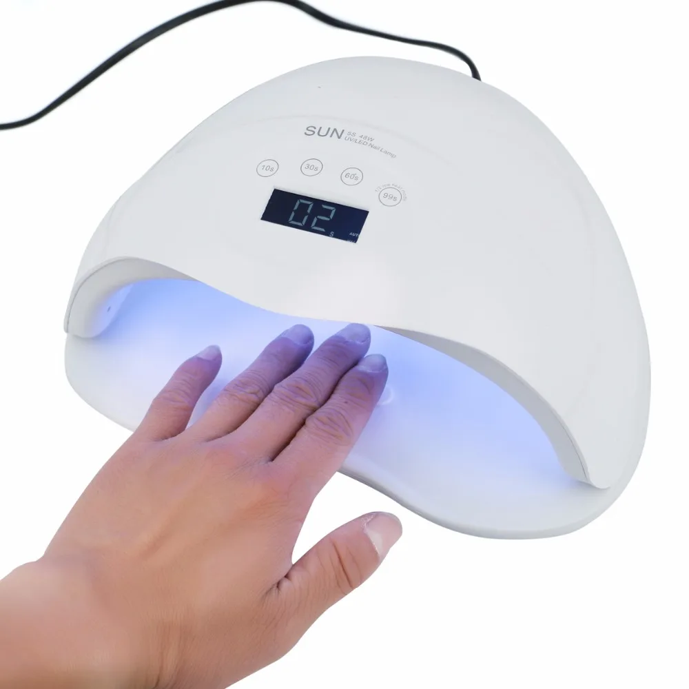 

SUN5s UV LED Nail Lamp 48W White Gel Dryer For Polish Nails Double UV Light Drying Nail Lampe Smart Manicure Tool