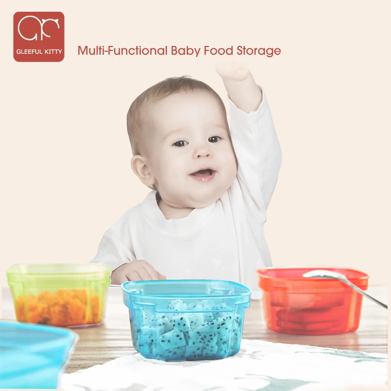 Reusable 150ML 3PCS multifunctional Baby food storage set Portable fresh box Breast Milk/Fruit/Juice/Snack/Breast Milk Storage