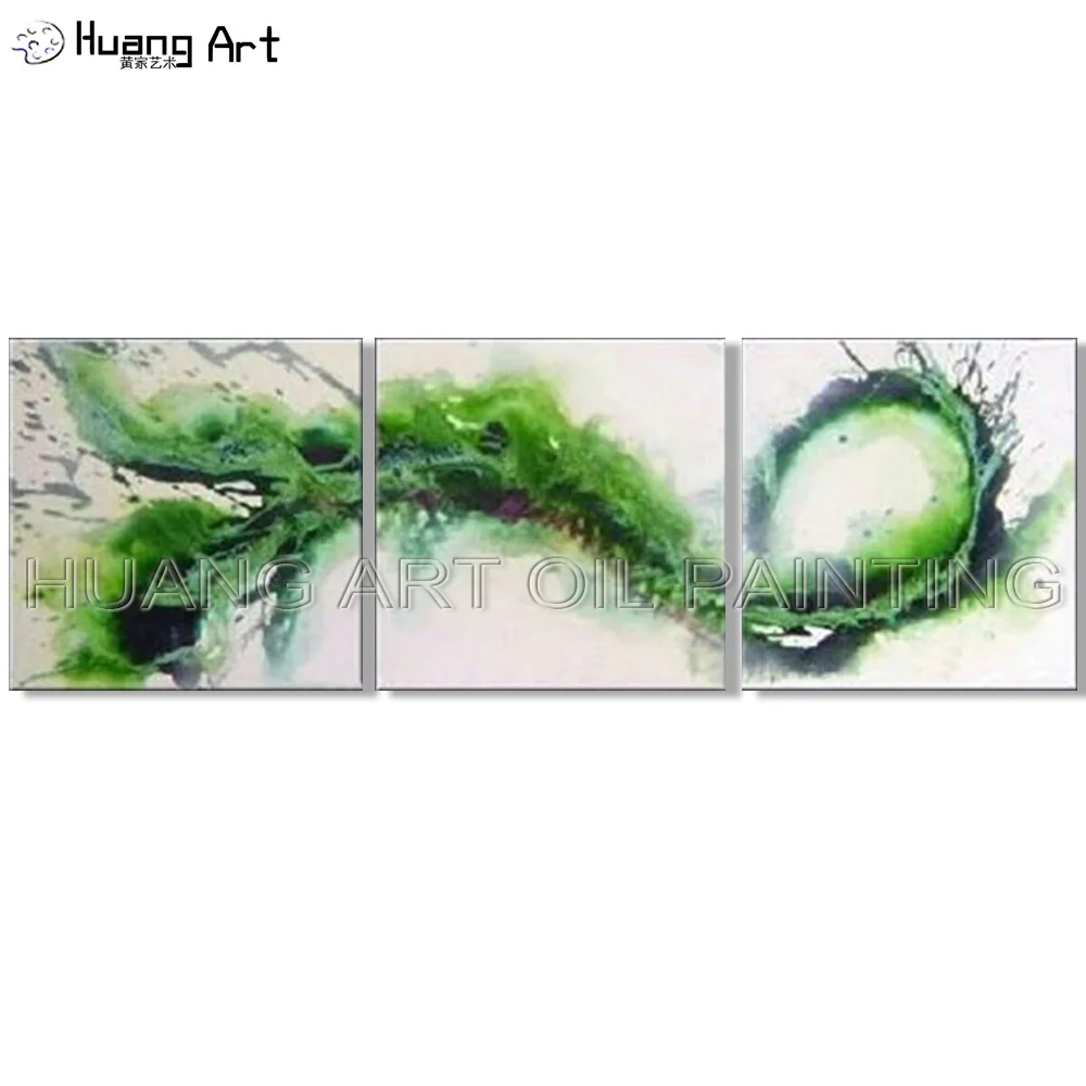 

Beautiful Light Colors Abstract Green Oil Painting Hand-painted Modern Group Oil Painting for Living Room Abstract Wall Painting