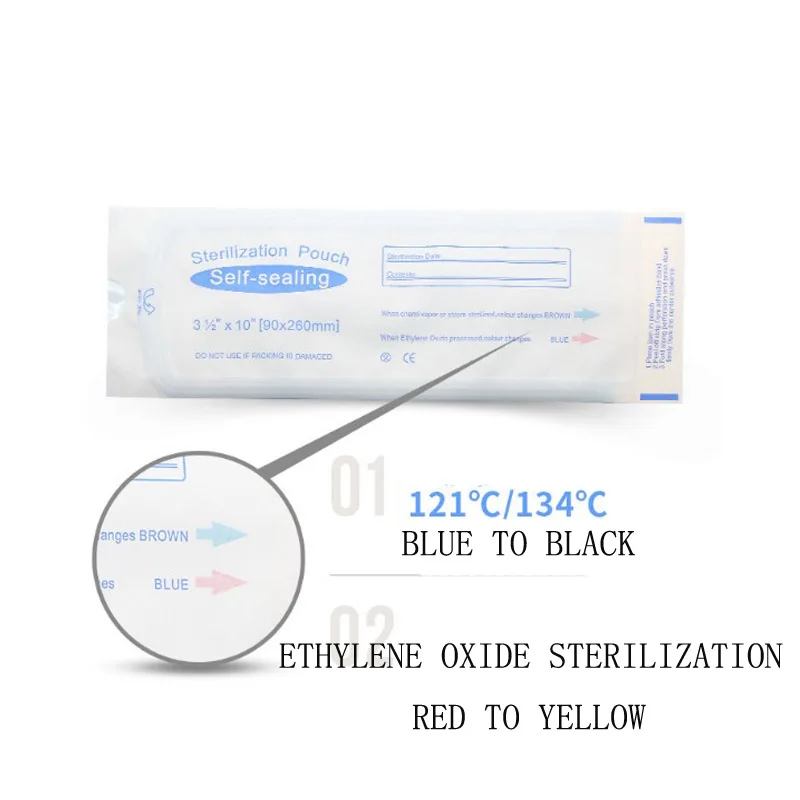 200pcs Dental sealed bag self-sealing sterilization ziplock bag Disinfecting bag self-adhesive bag No sealing machine