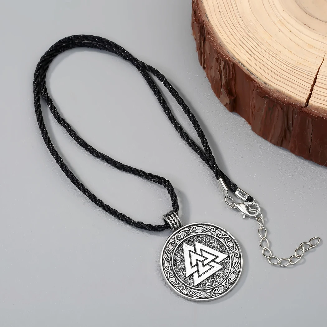 Cxwind Retro The Valknut Viking Necklace Pendant Scandinavian Norse Vikings Symbol Charms Knot Cross Necklaces Talisman Jewelry