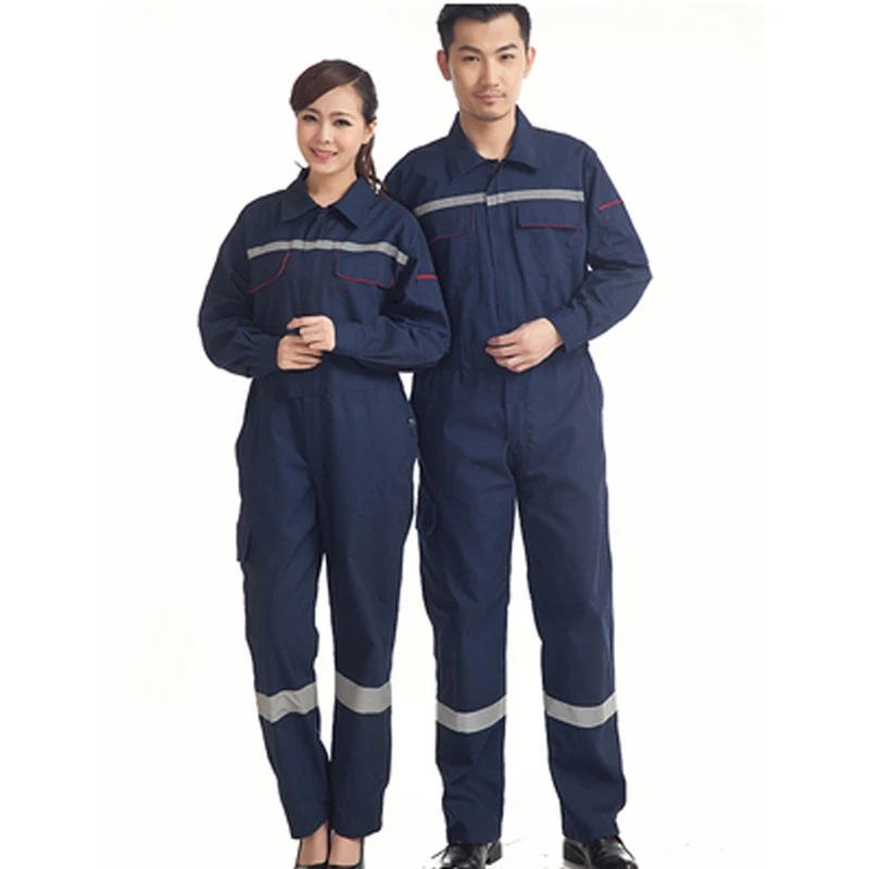 Woman men work overalls working uniforms spring thin section Reflective Coveralls welding car workshop mechanic PlusSize clothes