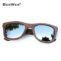 BerWer 2024 Fashion Polarized Sunglasses Available Bamboo Wooden Sun Glasses