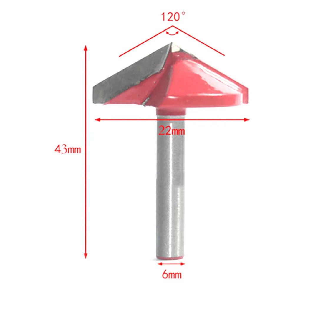 120 Degree  Surface Planing Bottom Cleaning V Shape Groove Router Bit Accessories