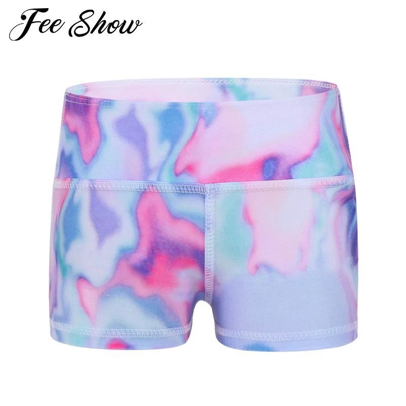 Kids Girls Boy-cut High Waist Dance Shorts Bottoms Ballet Dancewear Class for Sports Workout Gymnastics Leotard Dance Shorts