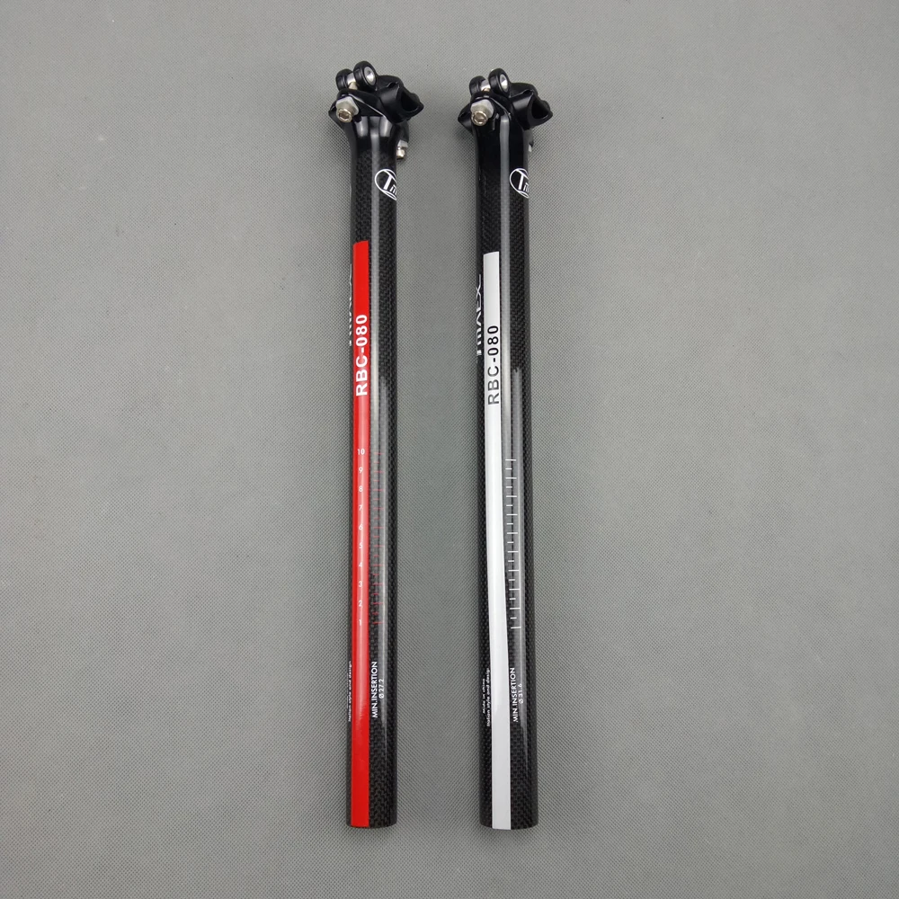 Carbon Seatpost for MTB Road Bike, Matt Red and Silver, 27.2mm, 30.8mm, 31.6mm, 350mm, 400mm, 080, 3K Glossy, Silver