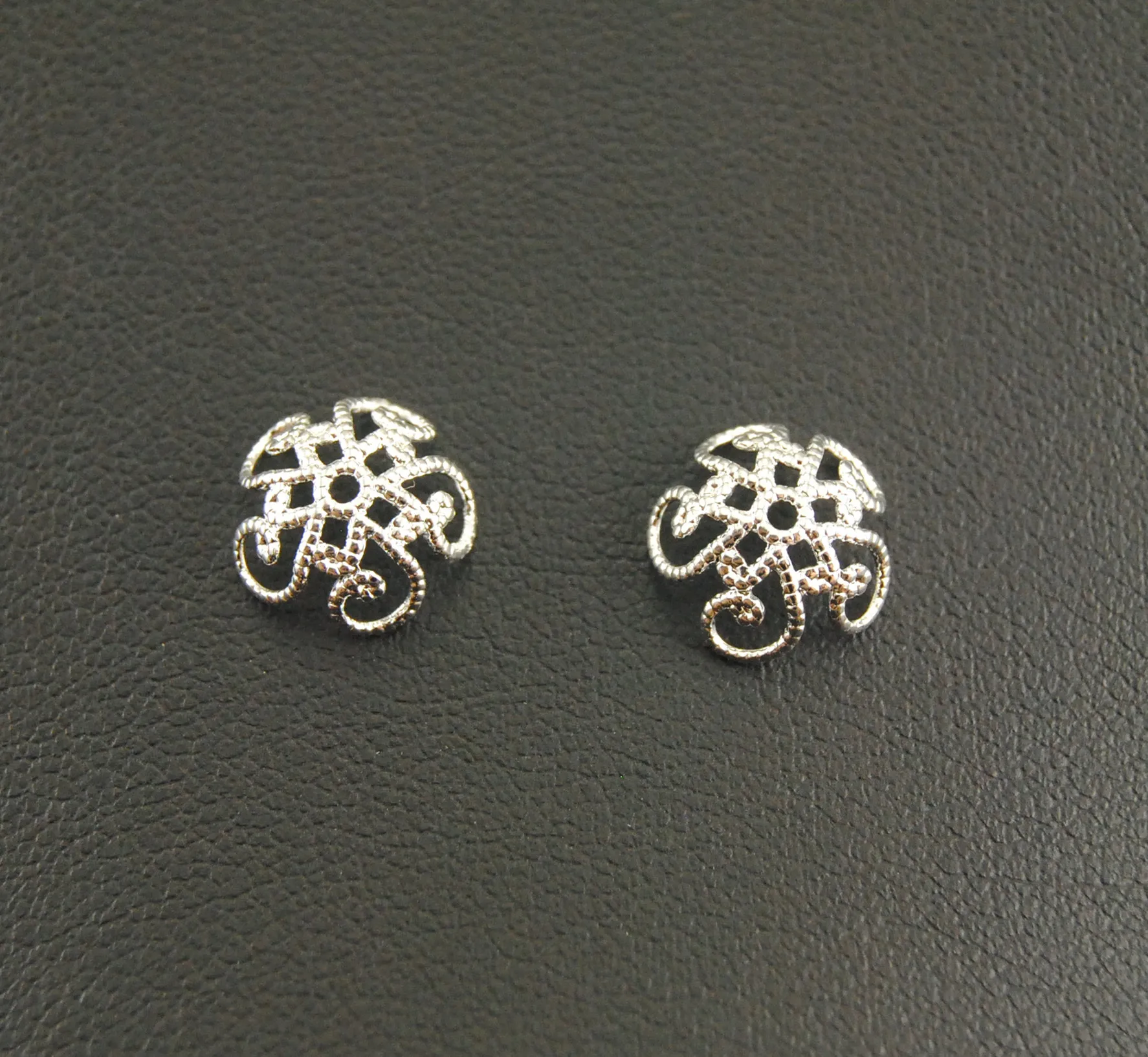 50pcs Metal Zinc Alloy  Bronze Hollow Flower End Beads Caps Jewelry Findings,Accessories 10mm A1219/A1220