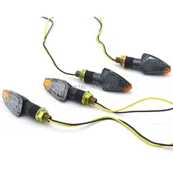 4Pcs Evomosa Carbon 2 Pairs Flashing Motorcycle LED Turn Signal Light High quality 14 Led Indicator Amber Blinker Light