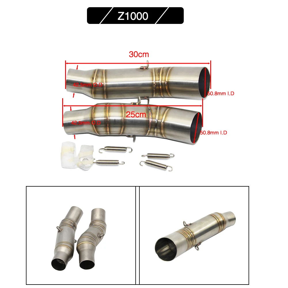 ZSDTRP мотоциклетные среднего выхлопной трубы подключения глушитель выхлопных газов для Kawasaki Z750 07-12 Z800 13-16 Z1000 10-16 ZX6R 09-14 ZX10R 08-16
