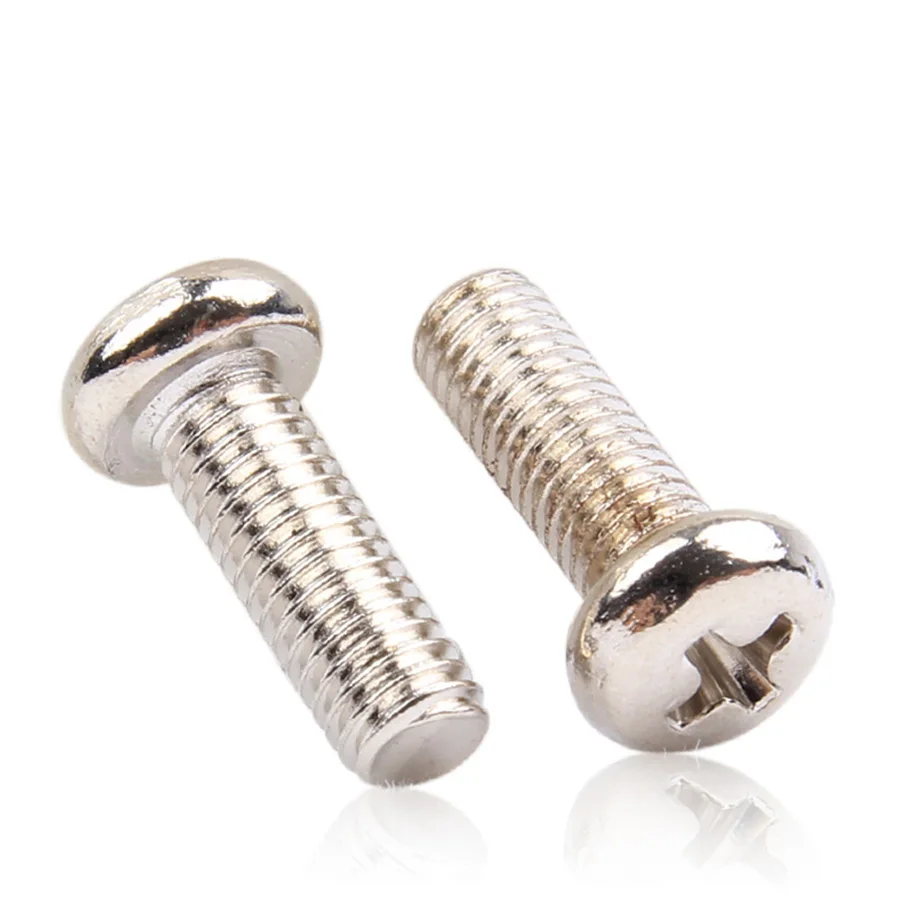 M1.4 M1.7 M2 M2.5 M3 M4 M5 GB/T818 Nickel Plated Cross Recessed Phillips Round Pan Head PM Screws Electronic Screws