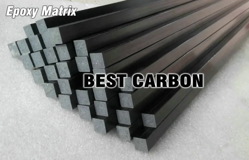 

10mm x 1000mm Pultruded Square Solid Carbon Fiber Rod