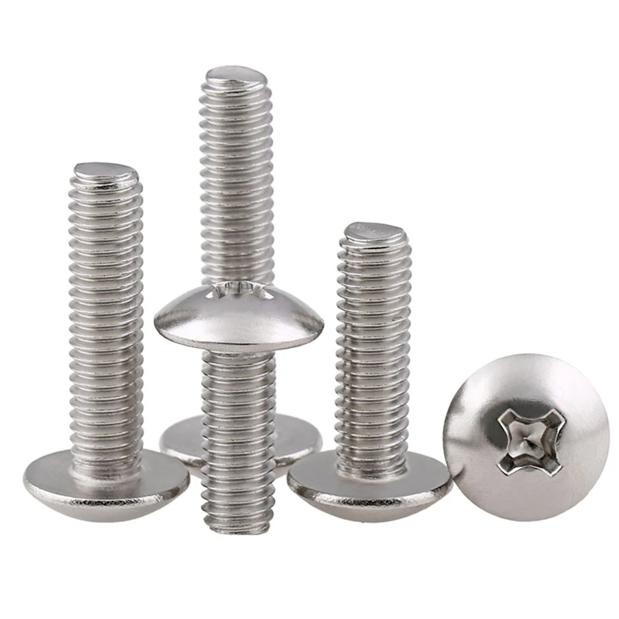 Large Truss Head Cross Recessed Machine Screw 316 Stainless Steel Mushroom Head Screw M3 M4 M5 M6