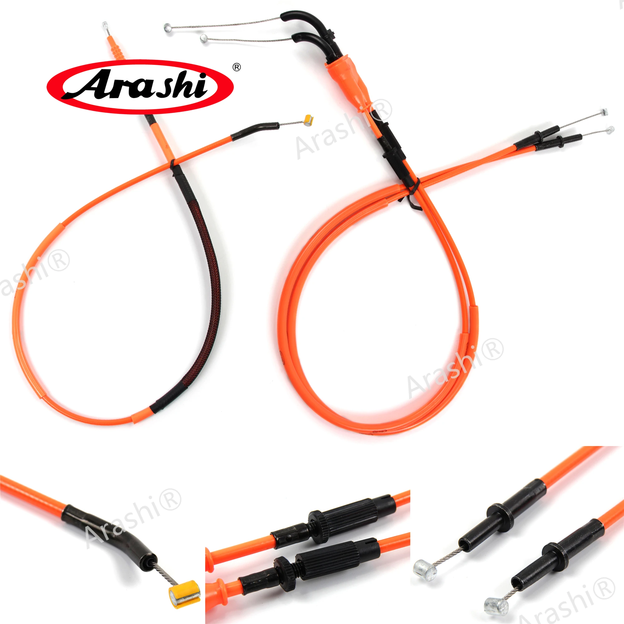 Arashi ZX6R Throttle Clutch Cables Stainless Lines For KAWASAKI ZX-6R 2009 2010 2011 2012 2013 2014 2015 2016 ZX 6R Ninja