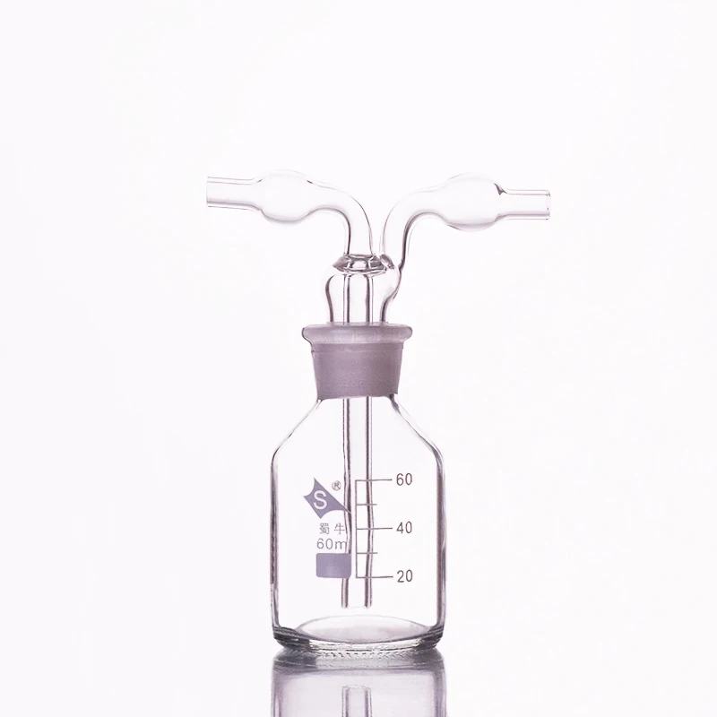 

Drechsel gas washing bottle ,Capacity 60ml,Lab Glass Gas Washing Bottle,Free Shipping Shisha hookah