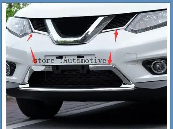 

Хромированная передняя решетка гриля для Nissan Rogue X-Trail 2014 2015 / Rogue 2014-2015 2016, 4 шт./компл.