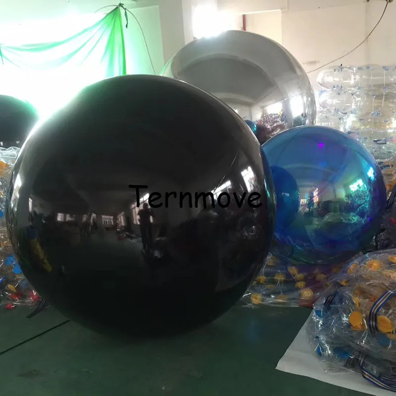 PVC Rainbow Color Mirror ball Laser beam Christmas Ball Disco bright color Reflection Stage Festival Hanging inflatable Balloon