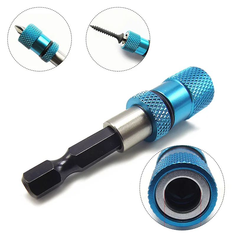 

HOEM 1pc Magnetic Screwdriver Bit Holder Tool 1/4" Hex Shank Drywall Electric Drill Bit Stainless Steel 58mm For Power Tool