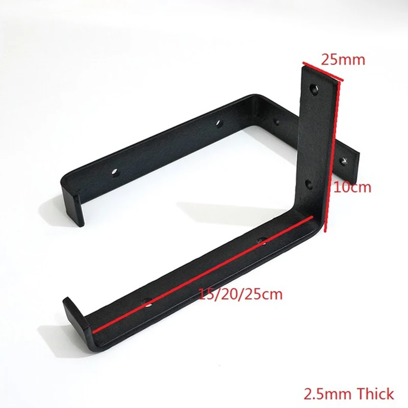 1Pair(2 PCS) Black Wall Mounted Shelf Bracket Brackets Support With Screws L shape