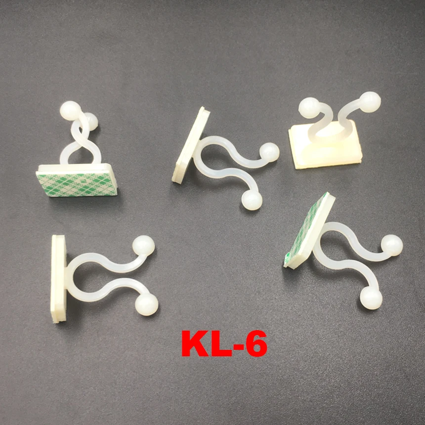 50pcs KL-6 25x13mm 25*13 White Nylon 3M Glue Harness Wiring Cable Fixed Holder Seat Adhesive Mounting Twist Tie