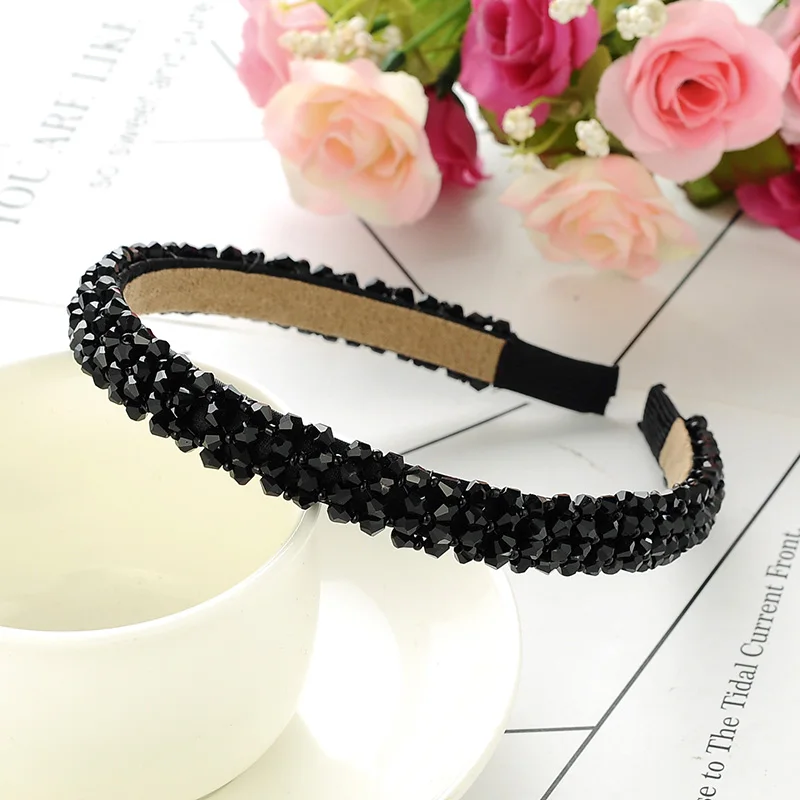 1pc Women Hair Band Handmade Bead Rhinestone Crystal Head Hair Hoop Band Full Crystal Headband Hair Accessories For Girls