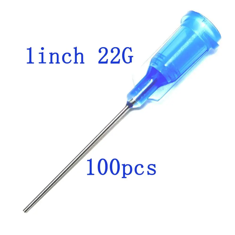 100pcs, Syringe Needle 22Ga Blunt Tip Dispensing Needles with Luer Lock 22G x 1Inch Length,For Industrial Mixing Many Liquid