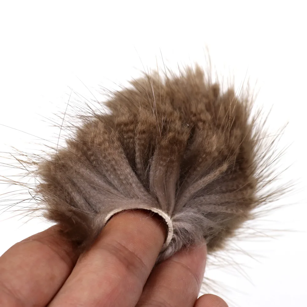 Bimoo 2PCS 6X6cm Beaver\'s Fur Hair for Dry Fly Caddis Emergers Nymph May Fly Tying Trout Fly Fishing Material Natural Color