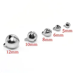 5/6/8/10mm Stainless Steel Jingle Bells Pendants Hanging Christmas Ornaments Christmas Decorations Party DIY Crafts Accessories