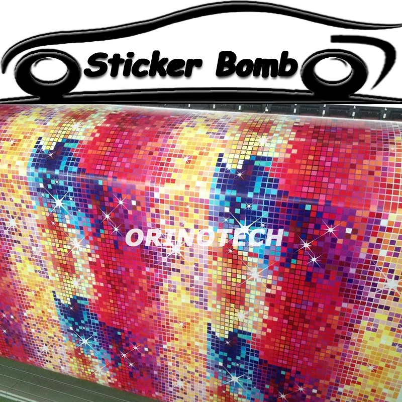 Car Styling Colorful Sparkle Sticker Bomb Vinyl Film Sticker Bombing Graffiti Vinyl Wrap For Car Bike Motorcycle Wrapping