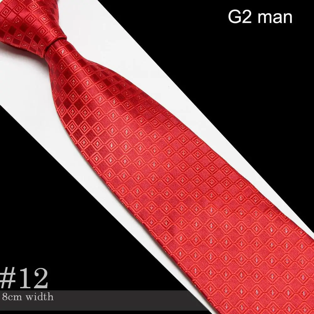 

2019 fashion red neck ties for men plaid business adult neck tie Men's Microfiber Neckties #12